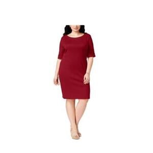 Karen Scott burgundy cuff sleeve dress size 2x. New with tags.